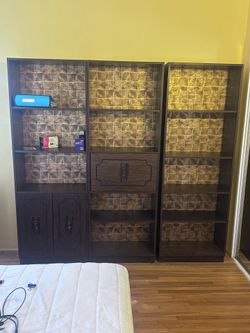 Vintage Modular Wall Unit / Bookshelf Storage Cabinet Set – Mid Century Style