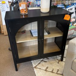 Black Glass Doors Cabinet New 
