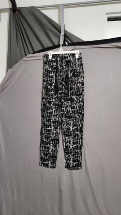 Black and White Abstract Print Pants XS 2/4