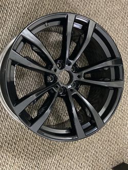 THIS IS ONE RIM!! Not a set do not ask!! BMW M Sport Package 20" Style 469 M Double Spoke Light Alloy Rim - Jet Black - BMW (36-11-8-064-894)