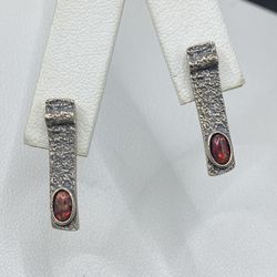 Fire Opal 925 Earrings 