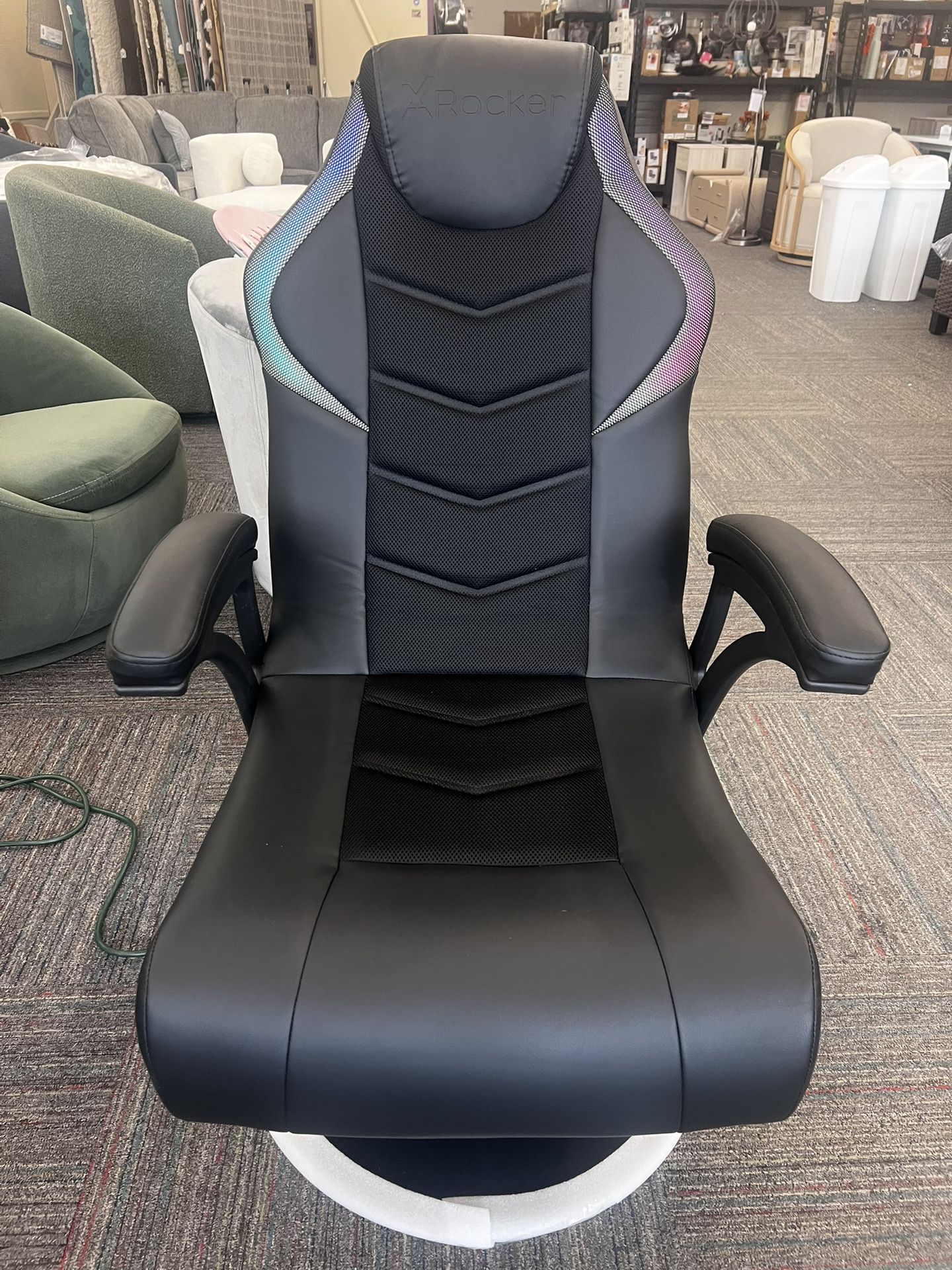 X Rocker PC Computer Video Gaming Office Pedestal Chair, Built in Audio Speakers, New
