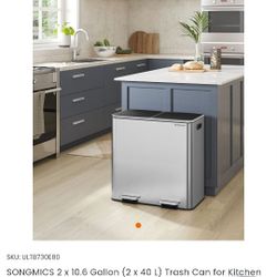 2 x 10.6 Gallon (2 x 40 L) Trash Can for Kitchen