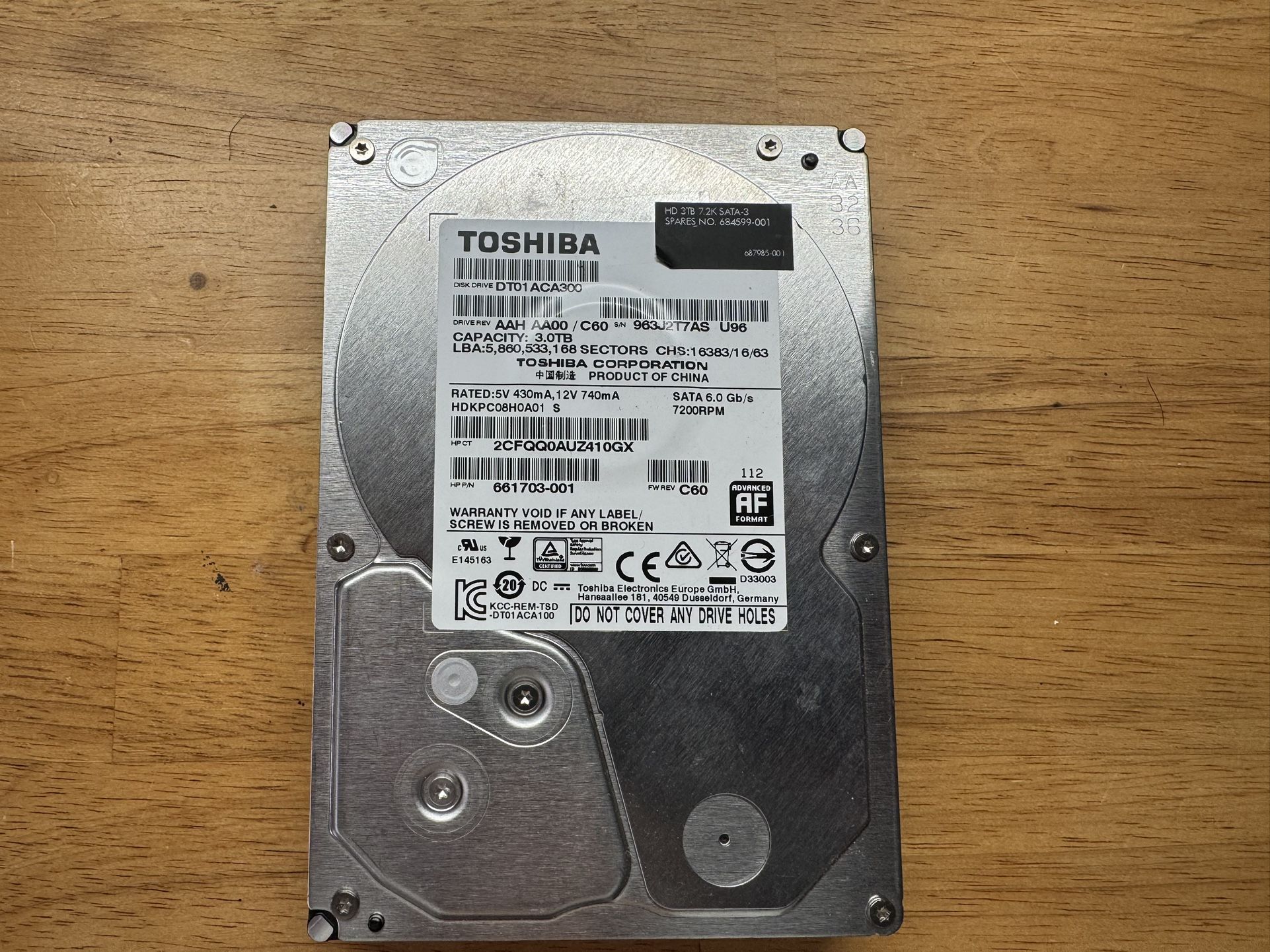3TB Hard Drive W/ Windows 11 Pro Installed 7200