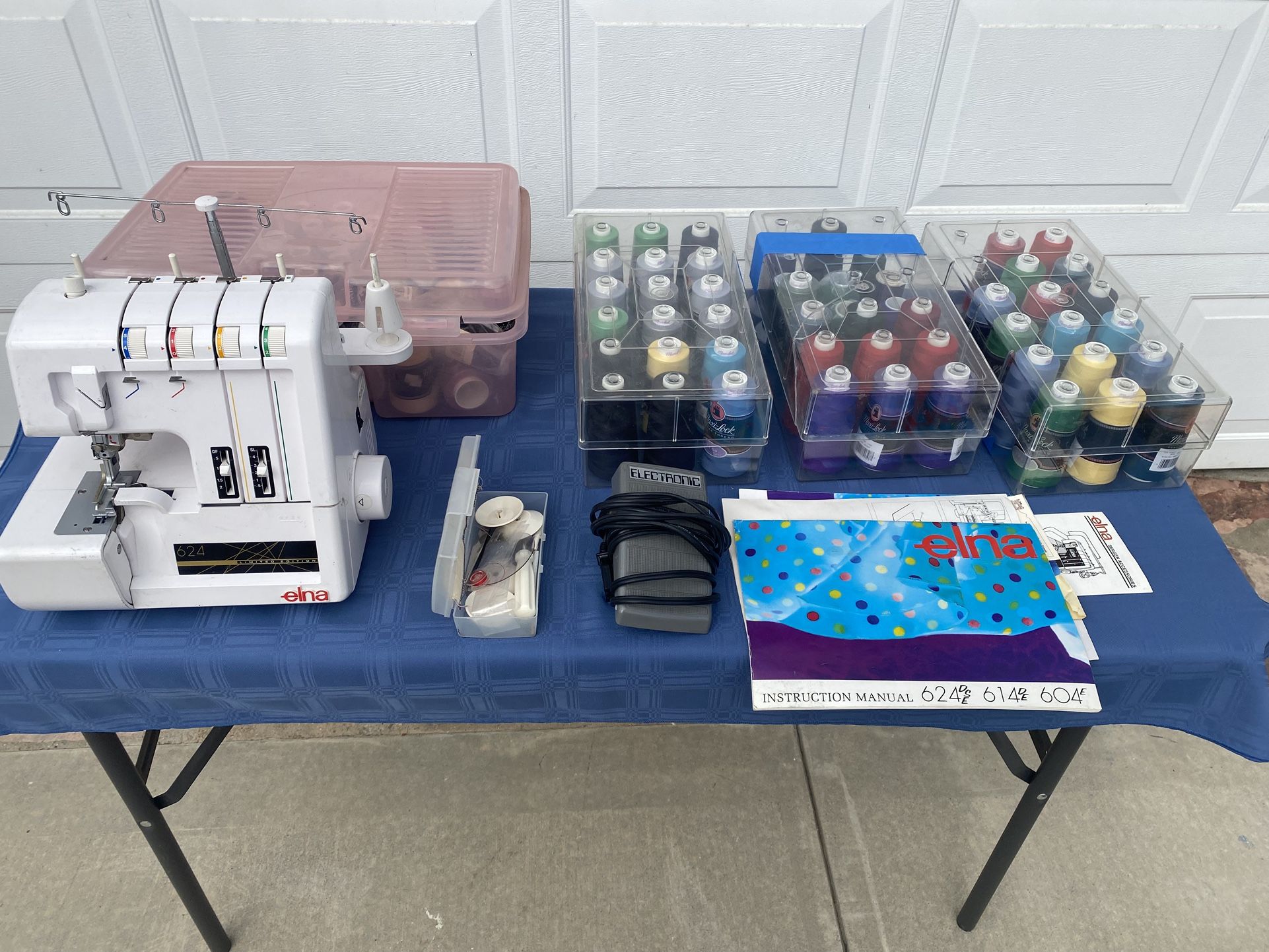 Elna 624 Serger / Sewing Machine With Accessories