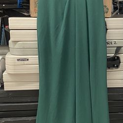 NWT David's Bridal Juniper Green Off-The-Shoulder Pleated Gown - Size 0