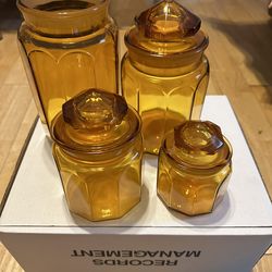 Vintage Amber Canister Set