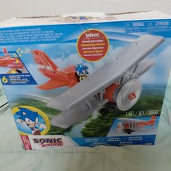 Sonic the Hedgehog Tornado Biplane Toy w/ Sonic Figure + Sounds
