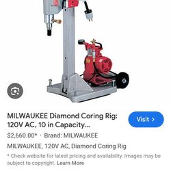 Milwaukee Corded Core Drill Set Up With Compresor 