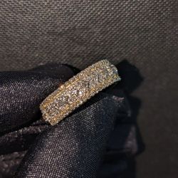 Stunning Natural Diamond And 14K Solid Gold Eternity Ring