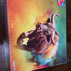 Angry Charging Bull 1,000 piece jigsaw puzzle Hua Dada brand 