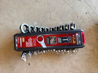 10 Piece Stubby Ratcheting Combo Wrench Set