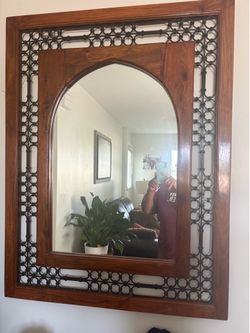 Wood & iron mirror