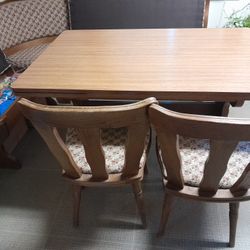 Dining Room Table w/bench Seating &2 Chairs.
