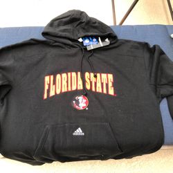 New 2xl Black Adidas Florida State  Seminoles Hoodie Sweatshirt