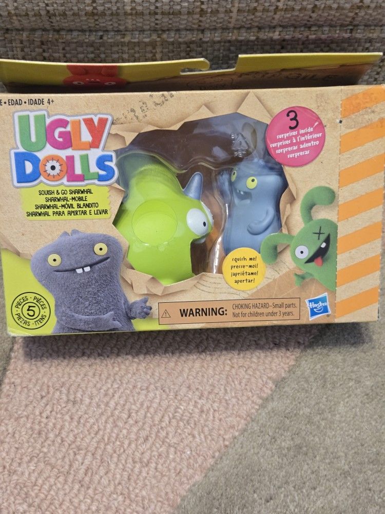 Ugly Dolls Squish & Go Sharwhal Figure With Surprise Figure Inside