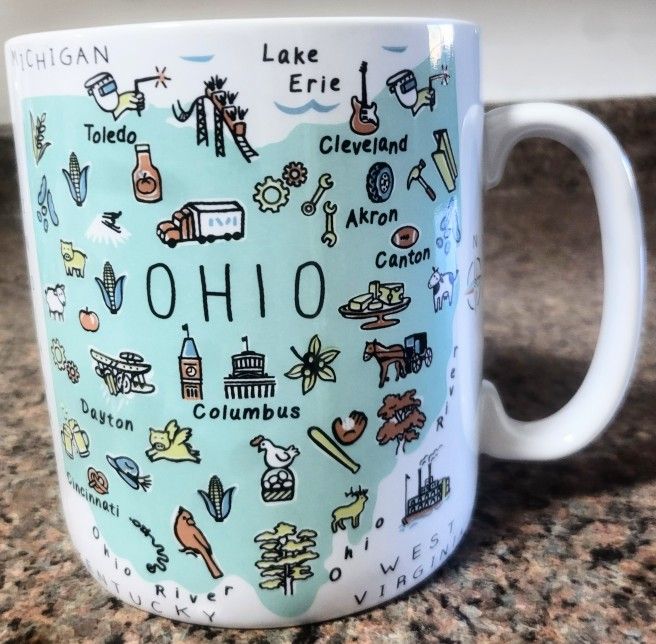 Ohio State Map Coffee Mug