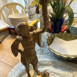 Vintage Solid Brass 17inch High Candelabra 