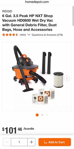 RIGID 6 gallon vacuum
