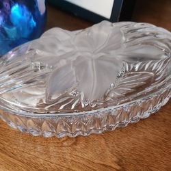 Mikasa Accents Nova Golden Orchids Solid Glass Trinket Candy Dish