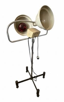 Dual Head Infrared Heat Lamp on Rolling Stand