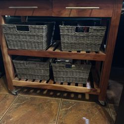 Mobile Kitchen Island Cart - Beautiful Solid Wood 