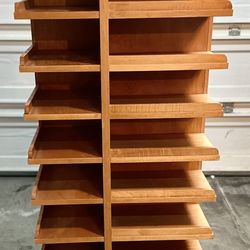 Pure Oak Shoe Rack With Wheels 