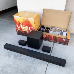 New $140 VIZIO V-Series 5.1 Home Theater Sound Bar Dolby Audio, Bluetooth, Wireless Subwoofer, Remote Control (V51x-J6)