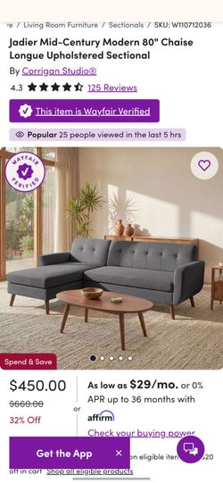 Sofa with chaise