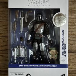 New Star Wars Black Series #01 Mandalorian & Grogu Deluxe 1st Edition White Box  