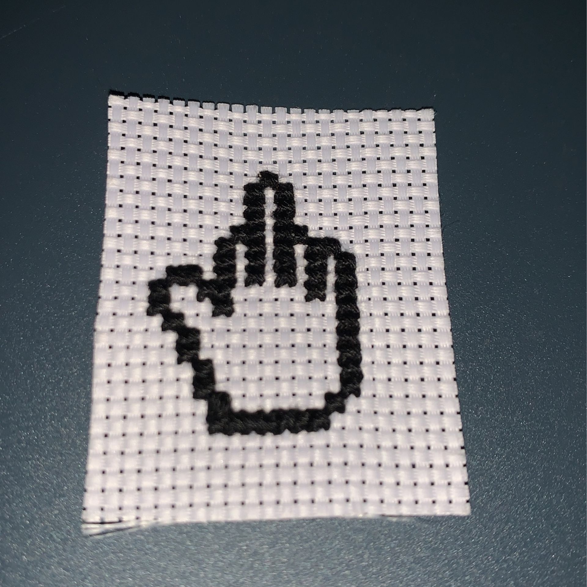 Middle Finger Cross-Stitch