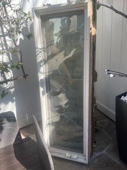 White Framed Single Glass Window Panel