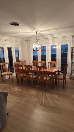 Table, 10 Chairs, and hutch