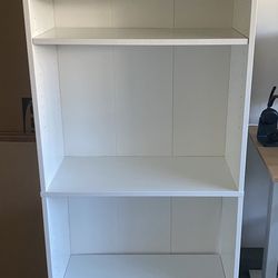 2 White Bookshelves 