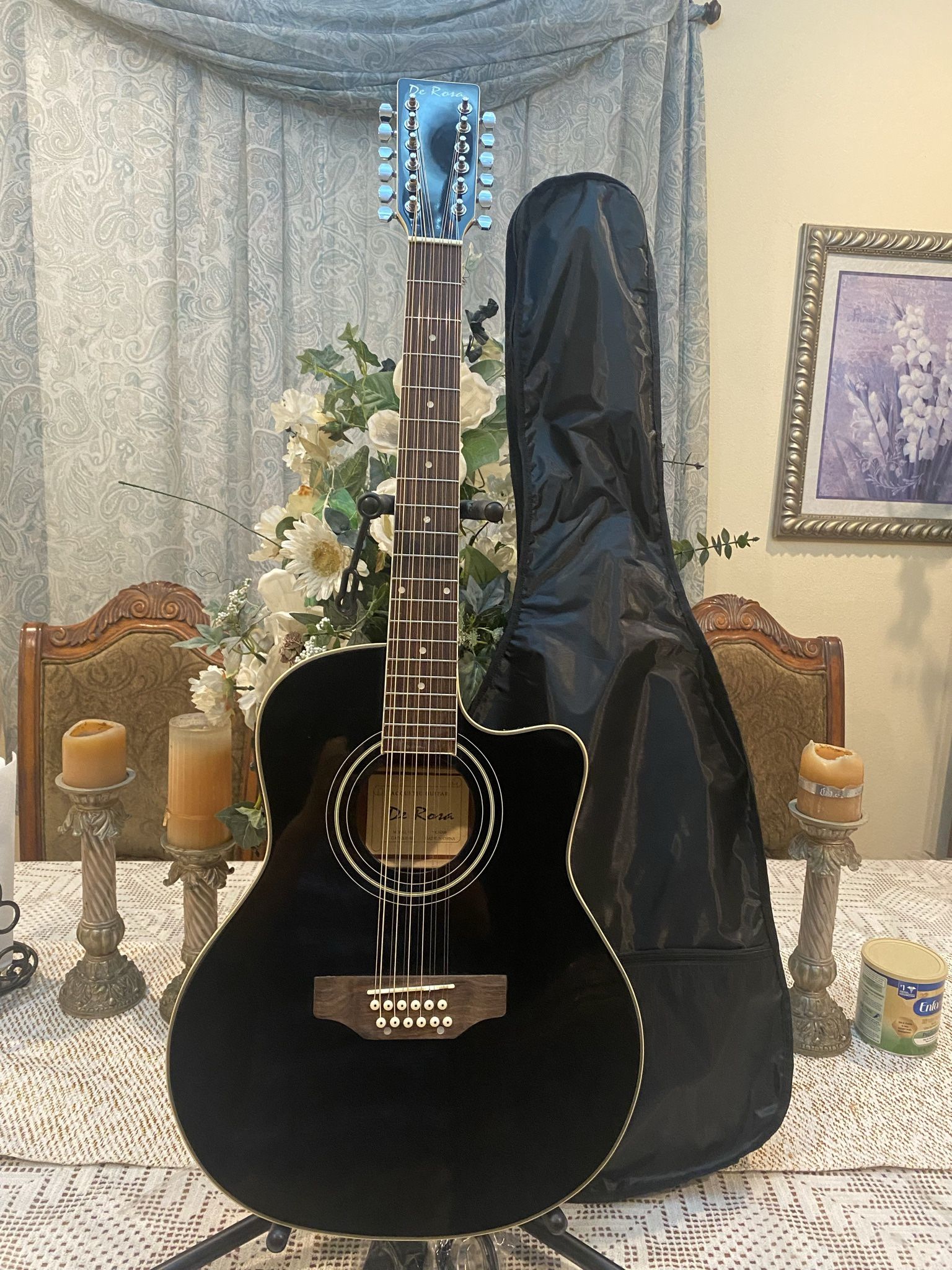 De Rosa 12 Strings Electric Acoustic Guitar 