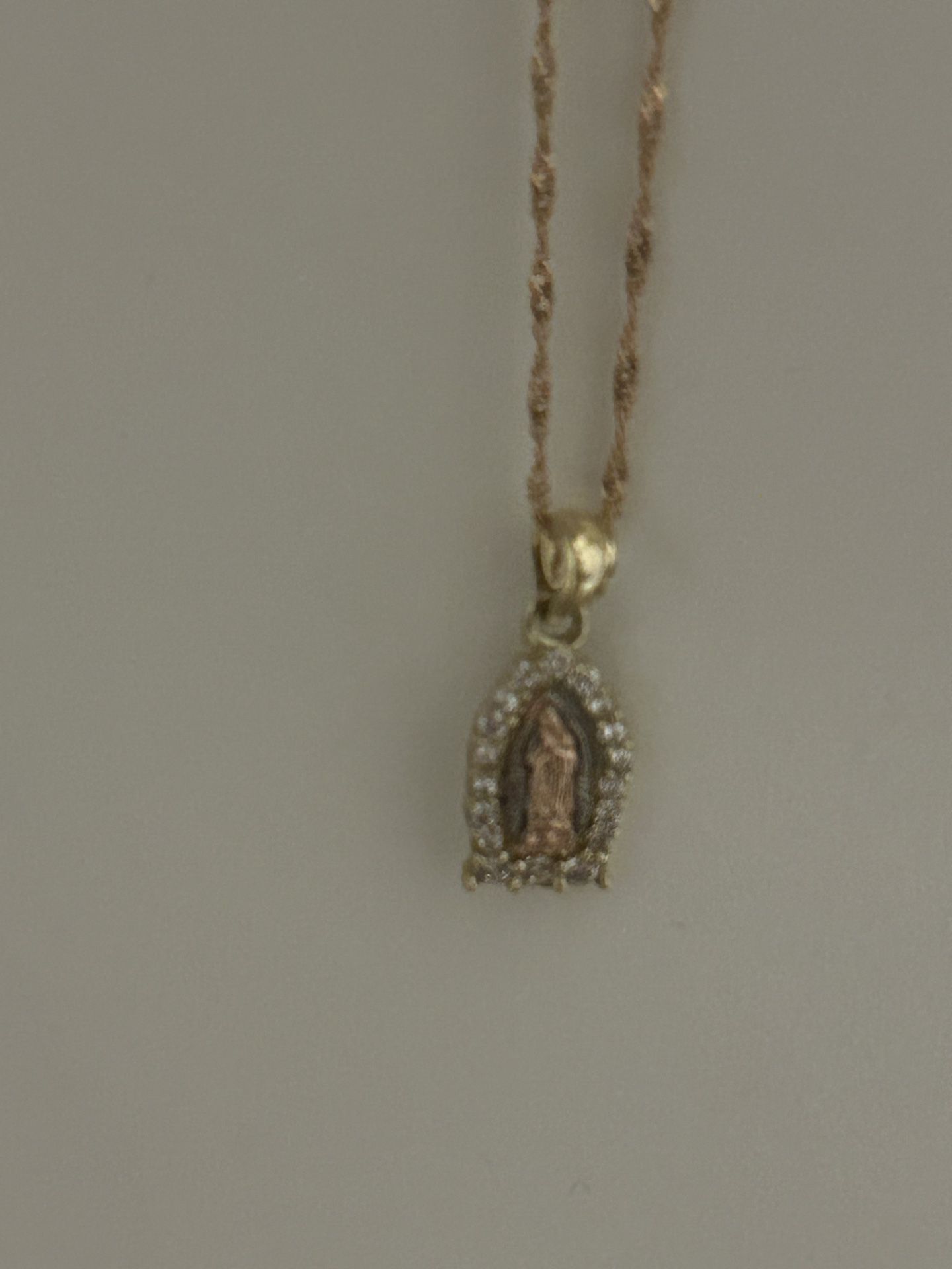 Rose Gold Chain With Tri Color Gold Pendant With Diamonds