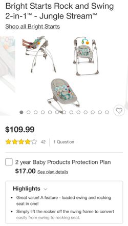 Bright starts rock and swing cheap 2 in 1 jungle stream