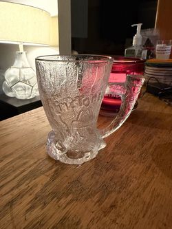 Vintage 1993 McDonald's The Flintstones "Mammoth" Collectible Clear Glass Mug