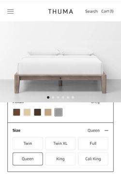 Queen Size Thuma Classic Bed Frame - Grey