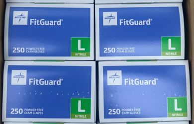 Medline FitGuard Nitrile Exam Gloves Large – 4 Boxes