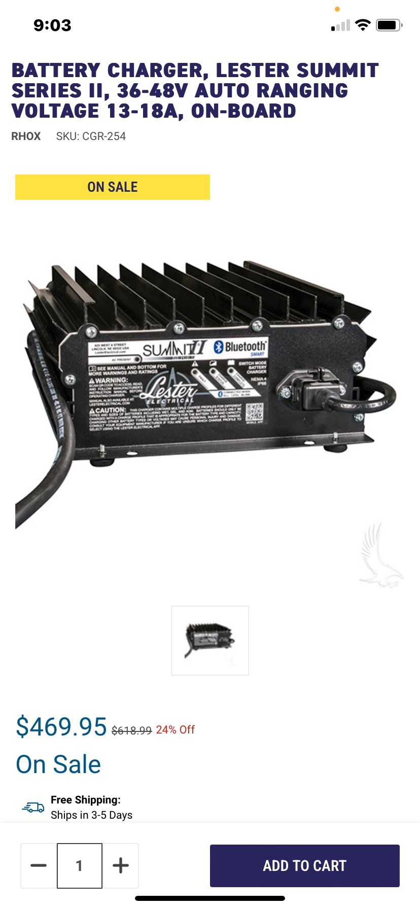 Golf Cart Charger Blue Tooth $100