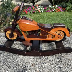Wooden Motorcycle Kids Rocker