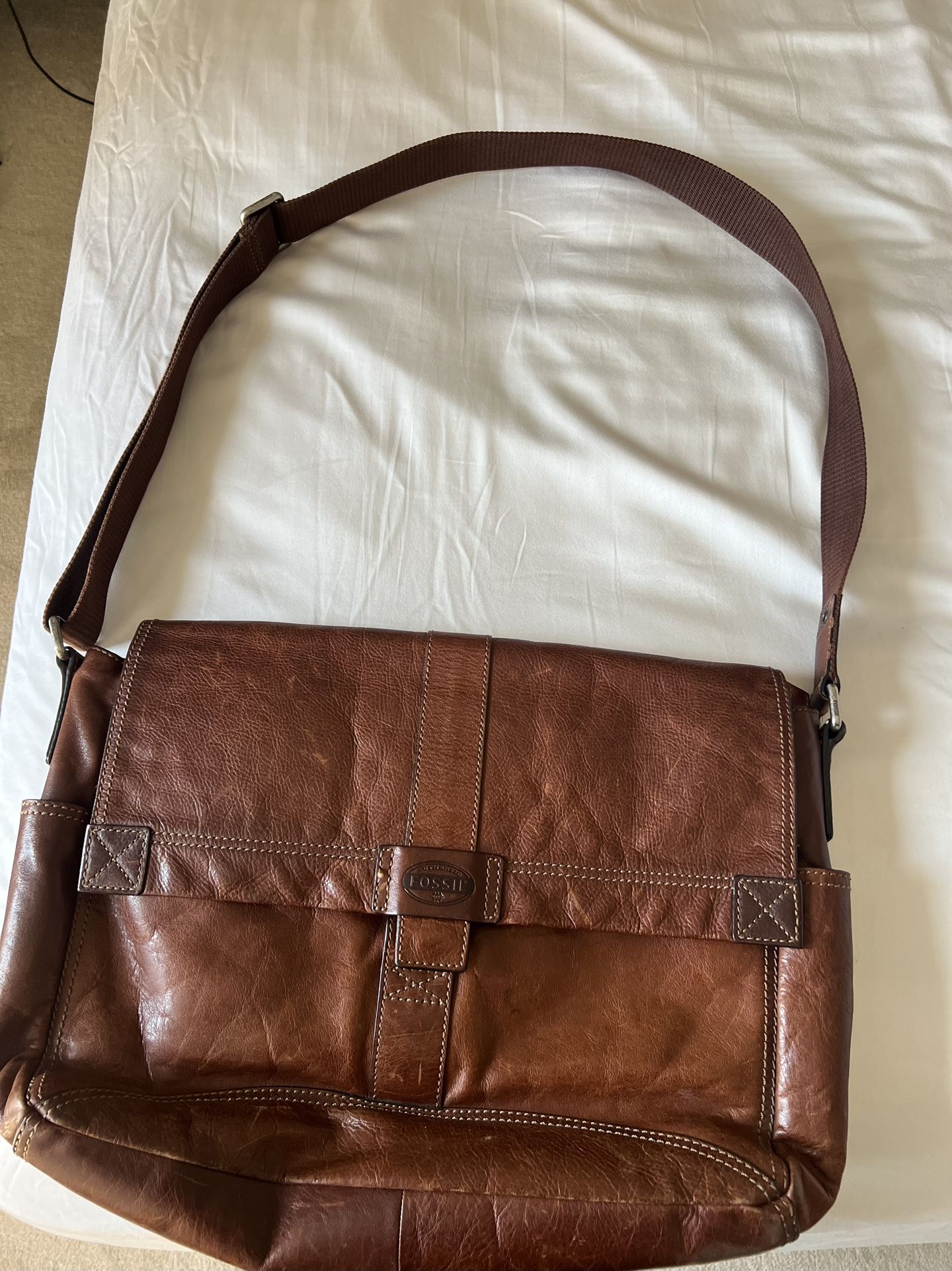 Fossil Leather Messenger Bag