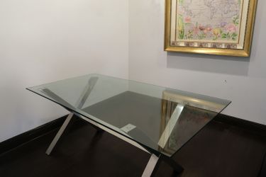 Glass Table 78”L x 38”w x 29”h
