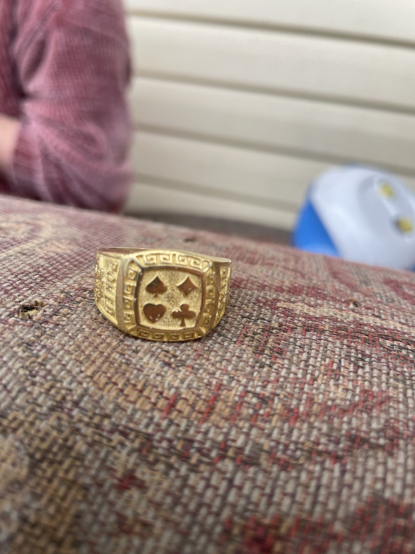 18 Karat Gold Poker Ring 