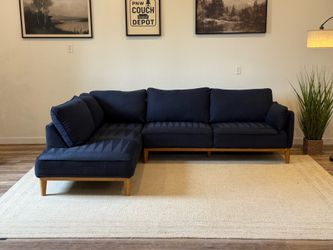 Macy’s Jollene midnight blue sectional couch delivery available