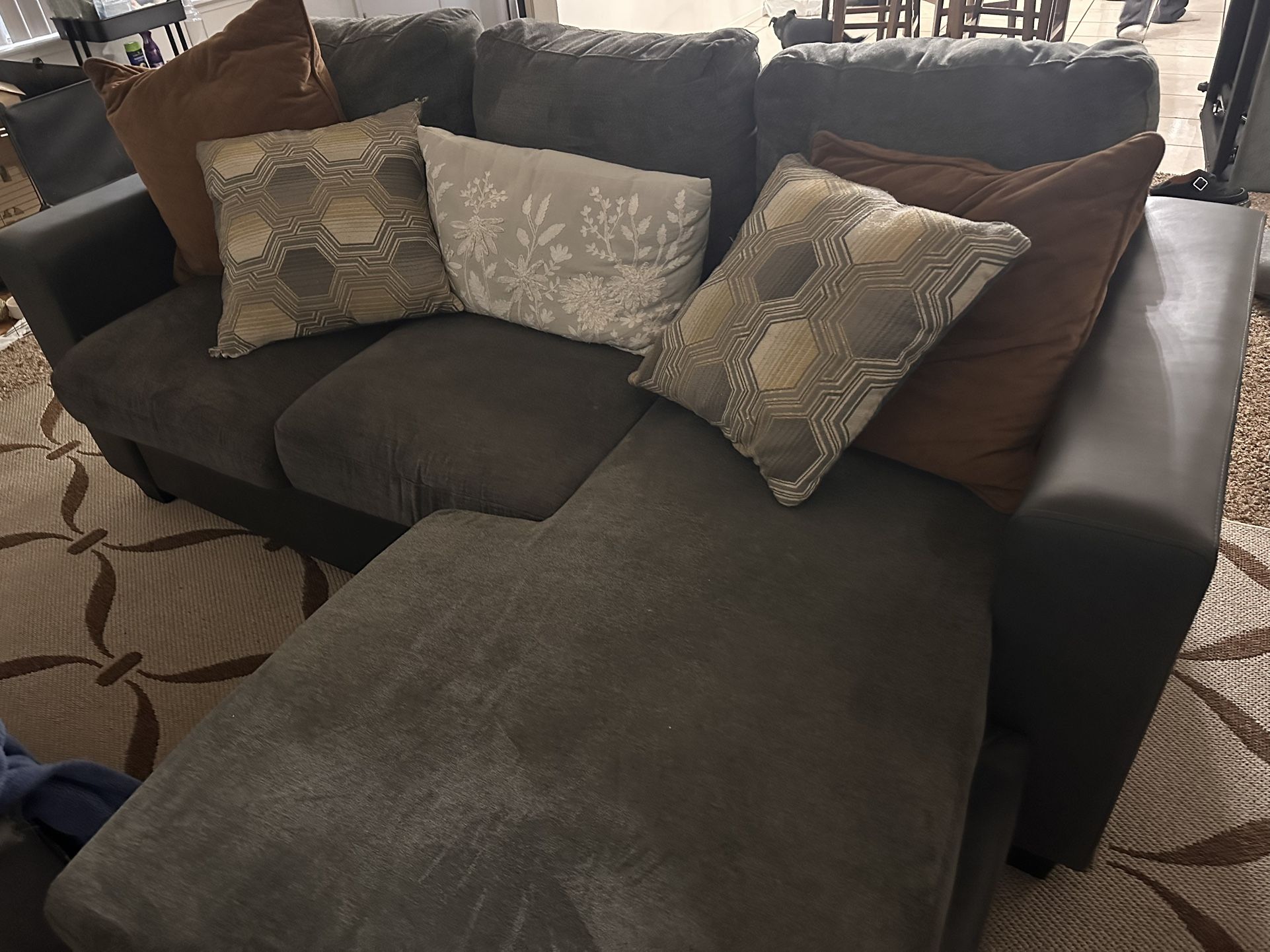 Small L Shape Grey Couch for Sale (Price is negotiable)