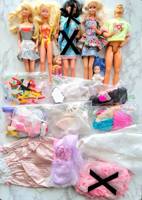 Vintage Barbie Dolls , Ken Dolls, Clothes And Accessories 60's, 70's, 80 And 90's WOULD TRADE