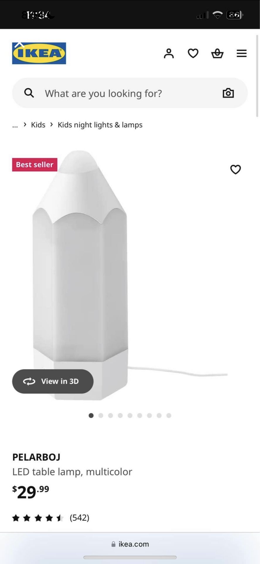 IKEA kids lamp/ LED table lamp