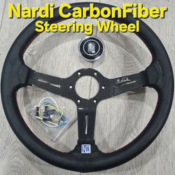 ☆ Brand New Nardi REAL Carbonfiber Carbon Fiber Steering Wheel ☆ Horn Button ☆ Wiring ☆ Screws ☆ momo NRG Detachable Quick Release ☆$180 FIRM☆ 